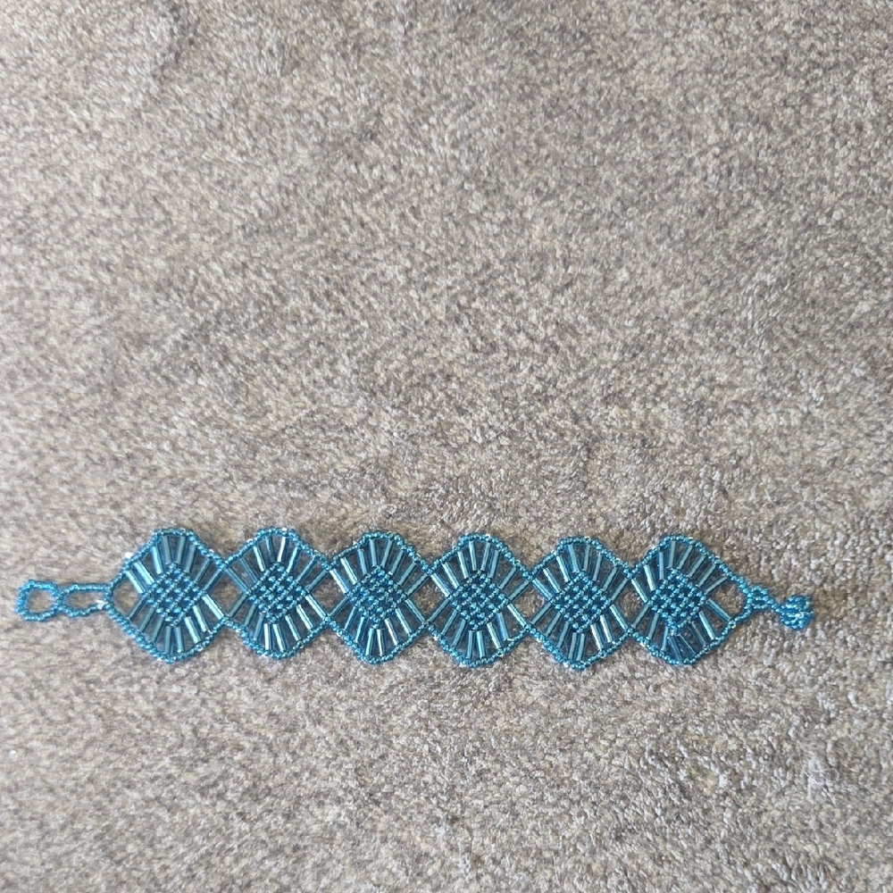 Handmade Teal Beaded Bracelet for Women